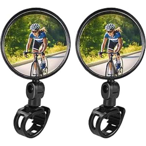 TAGVO 2 pcs Bike Mirror, Bicycle Rear View Mirror Bike Cycling Mirror, Adjustable Handlebar Mirror, Convex Handlebars Mirror for Mountain Bike Road Bike Ebike Scooter