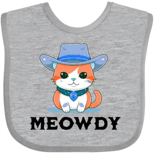 inktastic Cowboy Cat Meowdy Baby Bib