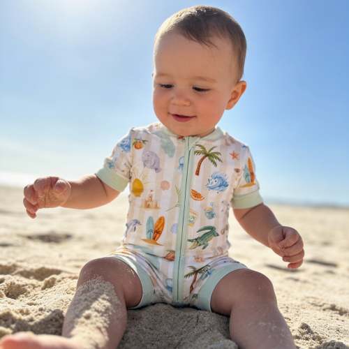 Sunshine State- Florida- Bamboo shortie zip romper