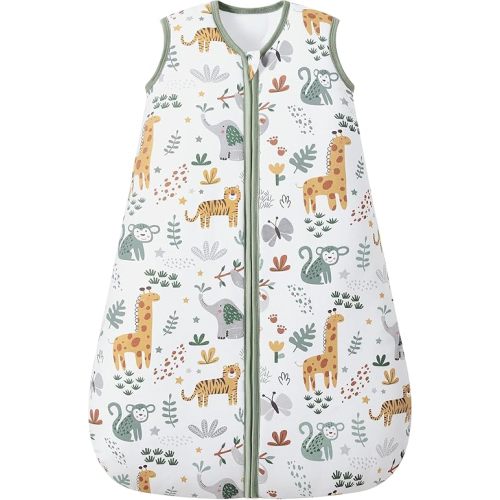 Baby Sleep Sack 6-12 Months, 2.5 TOG Cotton Winter Baby Wearable Blanket with 2-Way Zipper, Warm Soft Sleeping Bag for Newborn Infant Boy Girl, Medium Giraffe