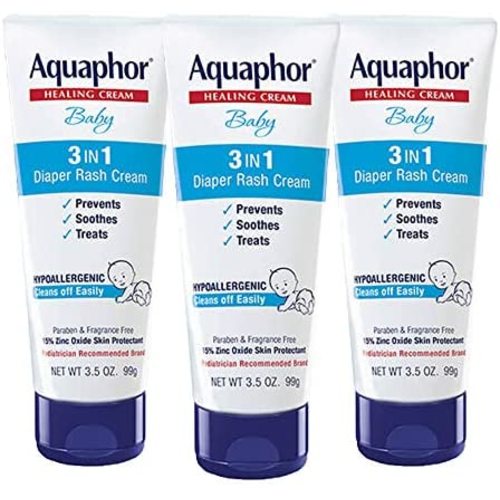 Aquaphor Baby Diaper Rash Cream 3.5 Ounce - (Pack of 3)