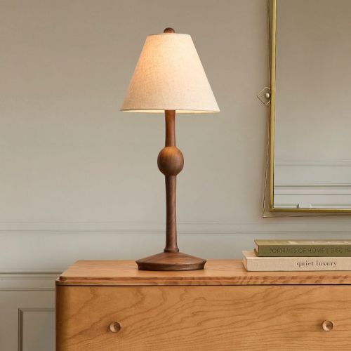 Pierce & Ward Ribbed Wood Table Lamp (20")