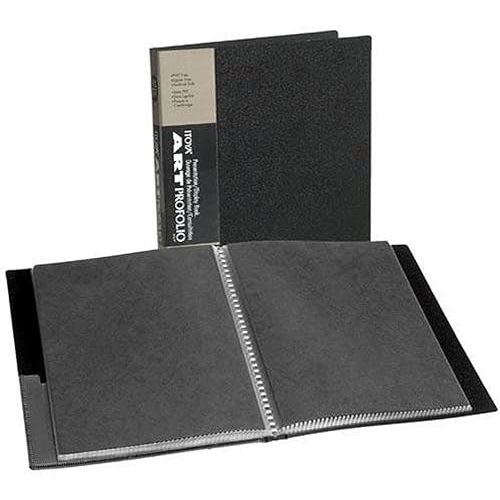 Itoya Original Art ProFolio 9x12 Black Art Portfolio Binder with Plastic Sleeves and 48 Pages - Portfolio Folder for Artwork with Clear Sheet Protectors - Presentation Book for Art Display and Storage