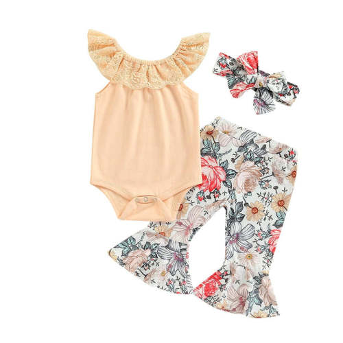 Baby Girl Floral Flared Pants 3-Piece Outfit Set
– The Trendy Toddlers