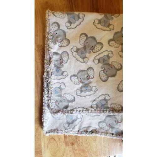 Flannel receiving blanket with crochet edge