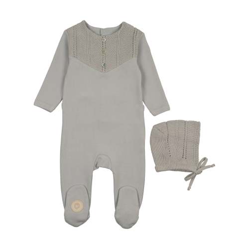 V-Knit Henley Footie & Hat Set