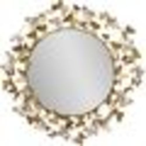 Elleanora Distressed Frameless Hooks Accent Mirror 28.0 H x 28.0 W x 1.78 D in yellow