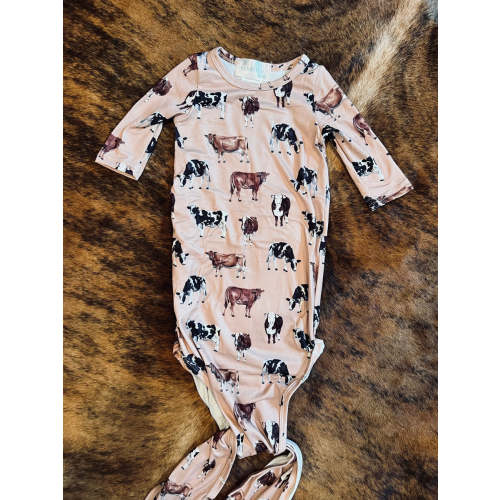 Brown newborn cow sleep sack
