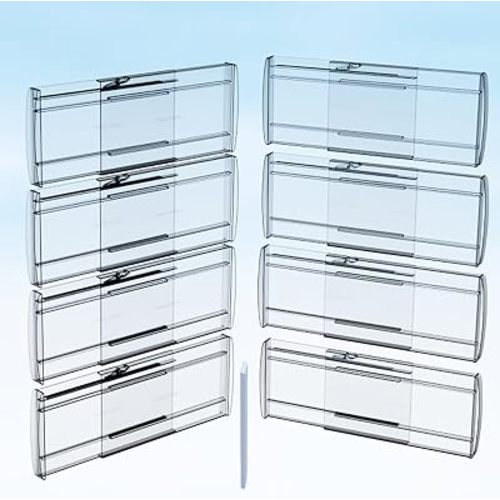 8 Pack Adjustable Drawer Dividers for Clothes,6" High Expandable From 12-20" Clear Drawer Organizers, PC Plastic Separators for Dresser/Bedroom/Bathroom/Kitchen/Office Storage