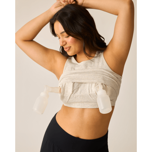 Sublime® Bamboo Hands-Free Pumping Longline Bra Top | Black - Kindred Bravely