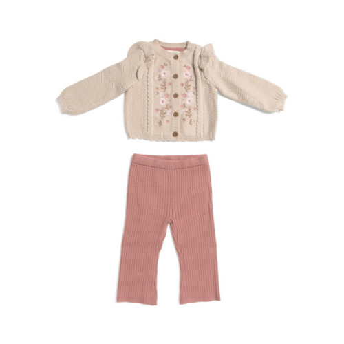 Newborn Girls 2pc Embroidered Cardigan And Pants Set | Kids & Baby | T.J.Maxx