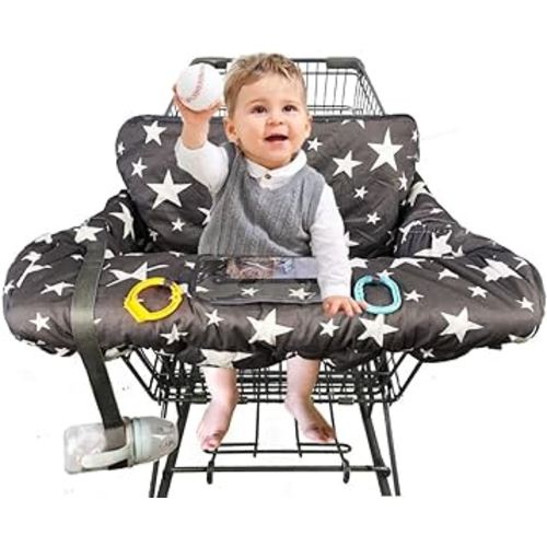 Shopping Cart Cover for Baby, Toddler 2-in-1 High Chair Cover, Star Print