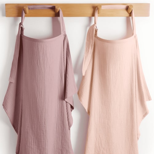 Comfy Cubs Muslin Nursing Cover with Adjustable Neck Strap - Pack of 2, Blush and Mauve