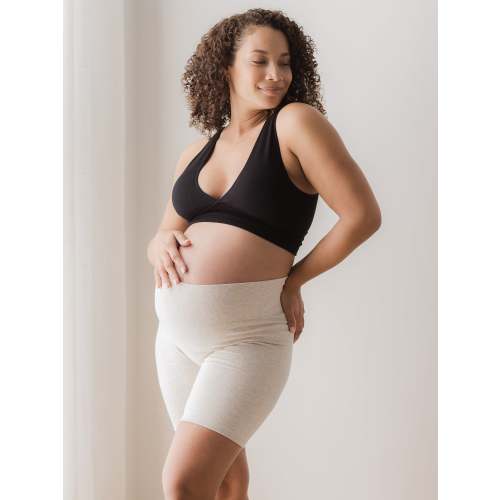 Sublime® Bamboo Maternity & Postpartum Bike Short | Oatmeal Heather