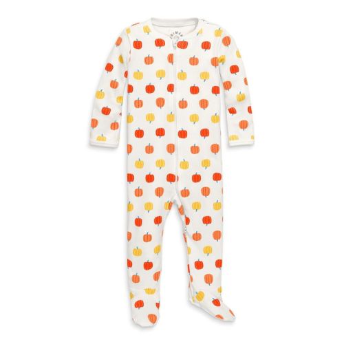Primary Baby Organic Zip Footie In Candy Pumpkins