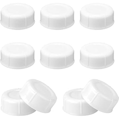 10pcs Narrow Baby Bottle Caps for Dr Brown & Medela Bottles, BPA Free Travel and Storage Baby Bottle Lids Replacement Parts with Sealing Gasket for Ameda Baby Bottles Accessory (White)
