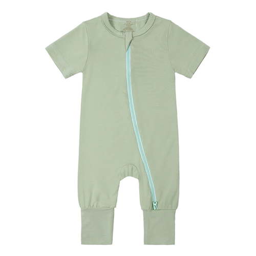 WIBACKER Baby Boys Girls Bamboo Viscose Short Sleeve Pajamas, 2 Way Zipper Romper, Sleep and Play 0-24 Months