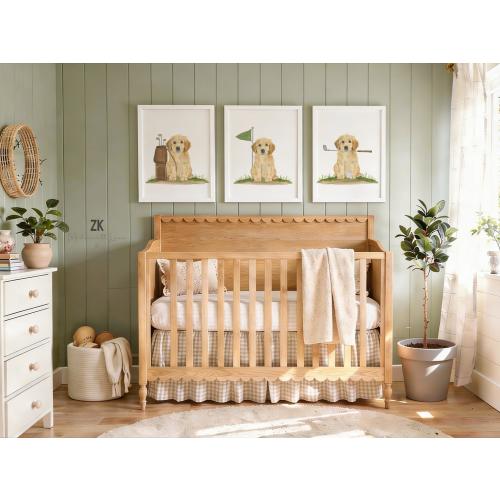 Golden Retriever Golf Puppy Watercolor Nursery Art Prints (Set of 3)