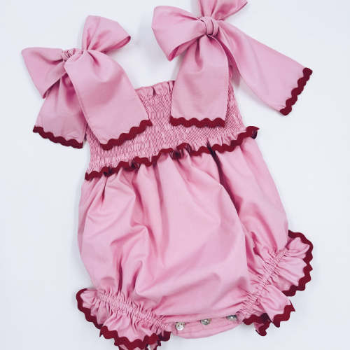 Beautiful Fun Pink neon romper with Bow and Frill details. – MI LOVES