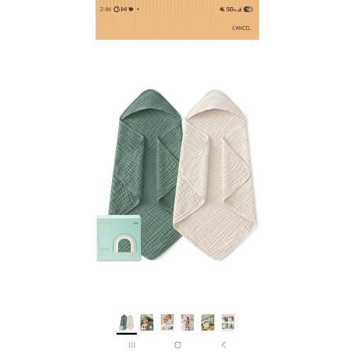 Yoofoss Hooded Baby Bath Towels 2 Pack 100% Muslin Organic Cotton with Hood