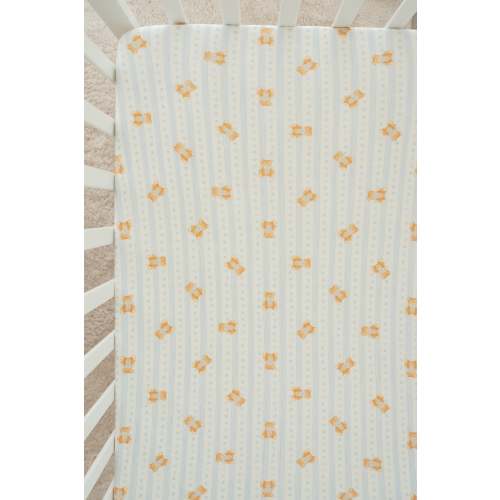 Cot Sheet | Blue Teddies – Little and Fern