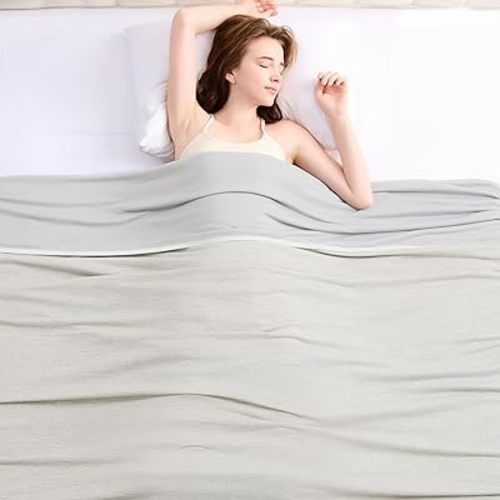 Topcee Cooling Blanket for Night Sweats Absorbs Heat to Keep Adults, Children Cool on Warm Nights, Q-Max 0.5 Cooling Blankets for Hot Sleepers, Ultra-Cool Lightweight Sofa Throw Blanket (50"x70")