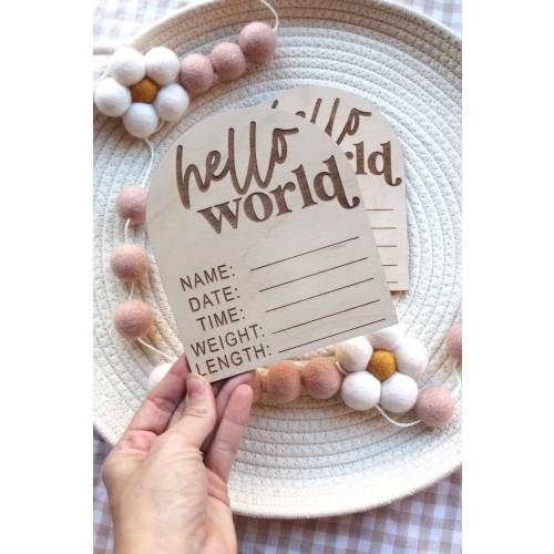 Hello World Sign, Birth Stats Sign, Baby Name Announcement, Hospital Name Sign, Newborn Wood Sign, Surprise Gender, Baby Name Sign, Keepsake