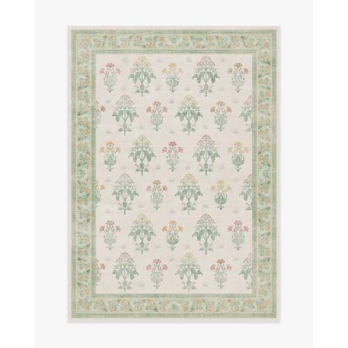 Morris & Co. Meadow Sweet Ivory & Green Rug | Ruggable US