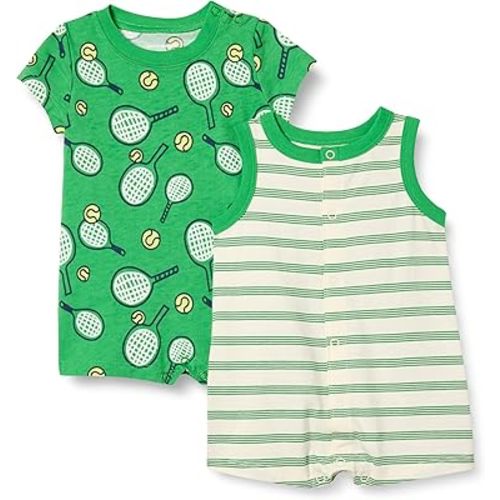 Amazon Essentials unisex-baby Sleeveless and Short-Sleeve Romper Set