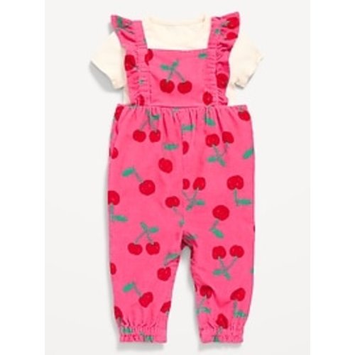 Short-Sleeve Ribbed T-Shirt and Corduroy Jumpsuit Set for Baby | Old Navy