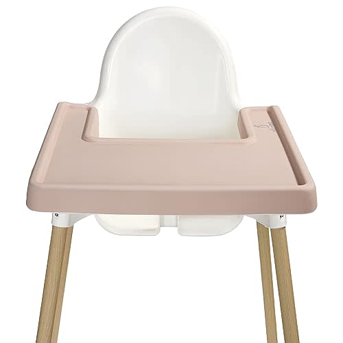 Nibble and Rest Highchair Grippy Coverall Placemat, Compatible with IKEA Antilop, Wipeable, Silicone Placemat for Highchair Tray (Dustypink)