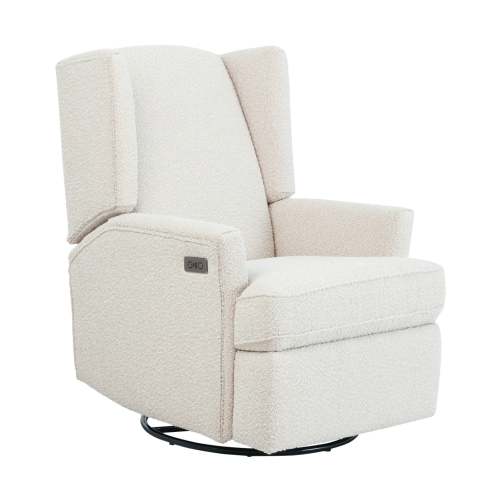 Chelsea Electric Recliner Glider Nursery Chair with USB in Vanilla Bouclé | IL Tutto | iL Tutto