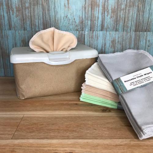 Cloth wipes 1 layer of 100% Cotton - reusable baby wipes - Cotton wipes - paperless wipes