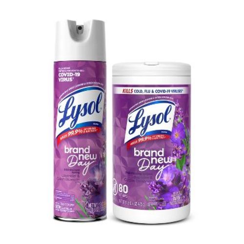 Lysol BND Lavender Disinfectant Spray 19 fl oz + 80ct Lavender Disinfecting Wipes