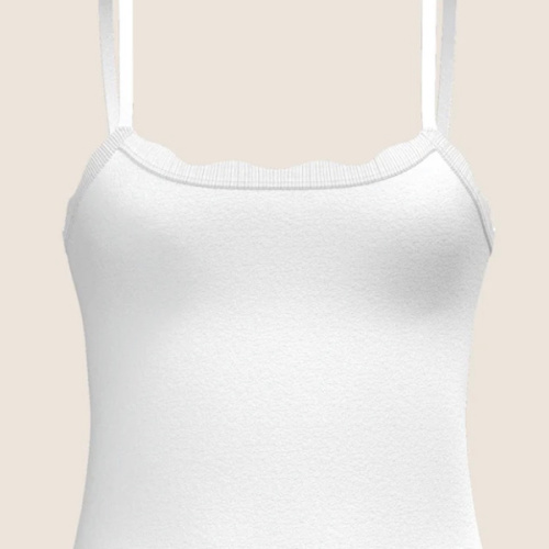 Leakproof Scallop Nursing Cami in White
