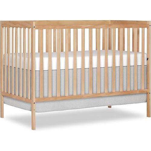 Dream On Me Synergy 5-in-1 Convertible Full-Size Baby Crib with Toddler, Day & Full Bed Conversion in Barnwood Natural, GreenGuard Gold & BSA, 3 Mattress Heights, Sustainable Pinewood