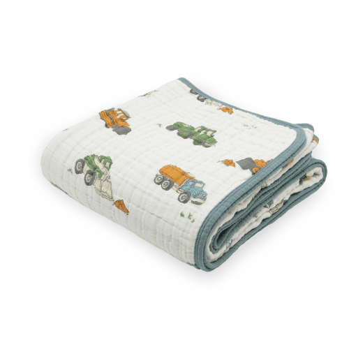 Original Cotton Muslin Quilt - Work Trucks