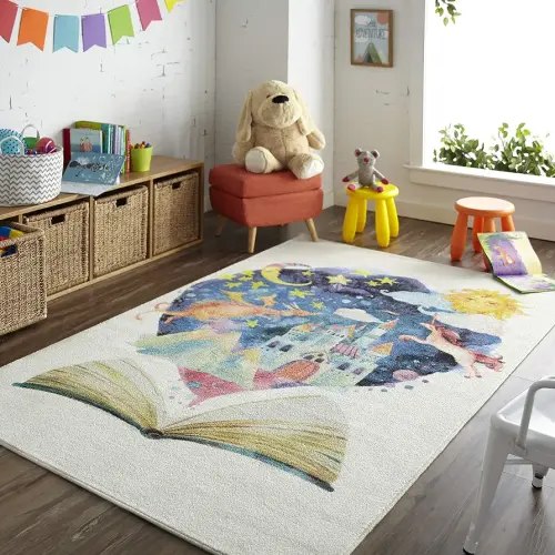 Mohawk Home Educational Kids Classroom Area Rug, Tell Me A Story (5' x 8')