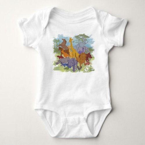 Origami Menagerie Baby Bodysuit | Zazzle