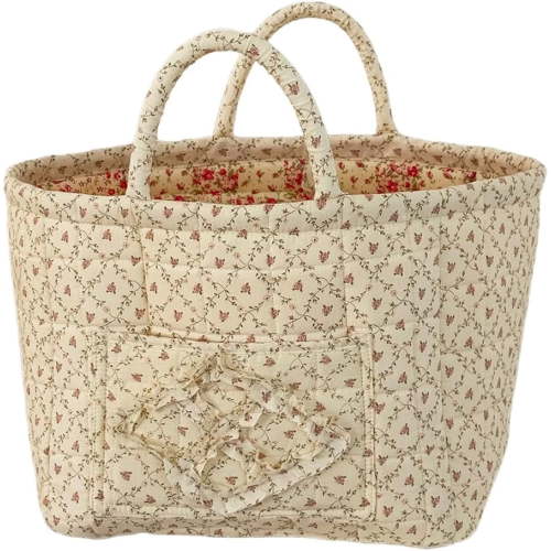 Car Storage Basket, Floral Fabric Storage Basket Car Interior Storage Basket Underwear Sundries Laundry Baskets Supplies Home Organizer Bag