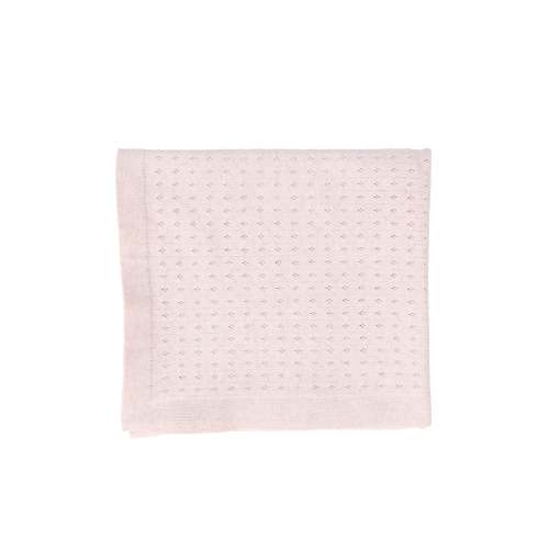 BEBE JOLEE PINK KNIT POINTELLE BLANKET