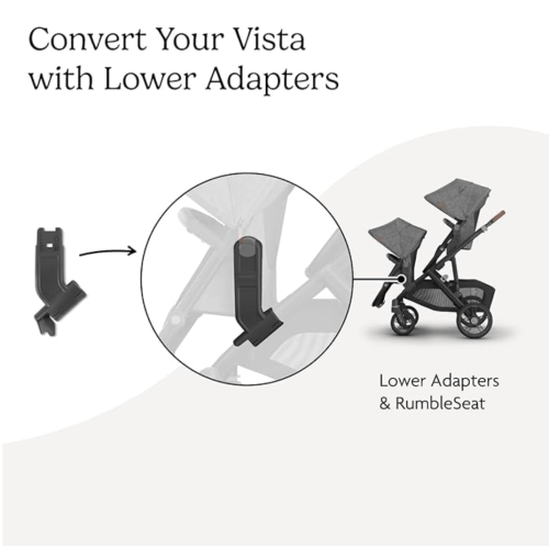 UPPAbaby Lower Adapter for Vista, Vista V2, Vista V3 Strollers/Compatible with RumbleSeat V2+, Bassinet, Aria, Mesa V2, and Mesa Max Infant Car Seats/Quick + Secure Attachment / 1 Set