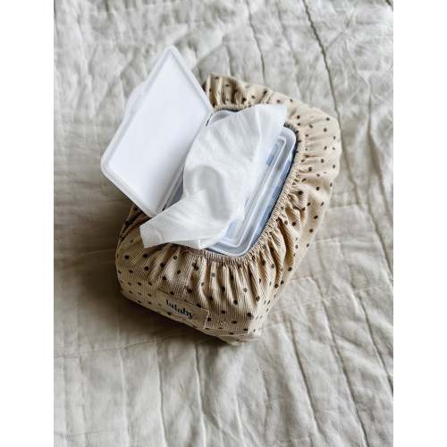 Wet Wipe Cover in Brown Dot