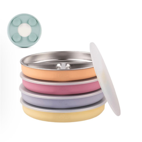 7.8" Stainless Steel Divided Plates with Suction Sleeve