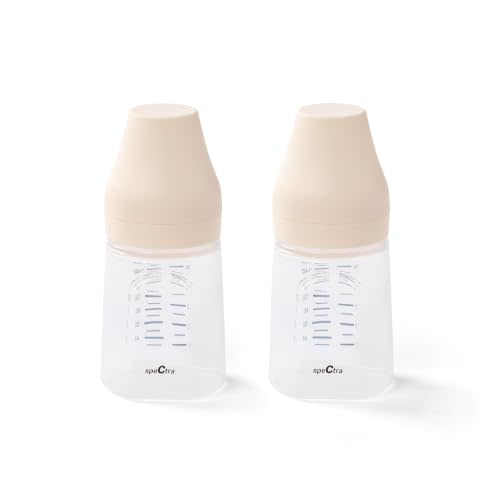 Spectra - Wide Neck Baby Bottles - Compatible with Spectra Breast Milk Pump Flanges (Pack of 2)