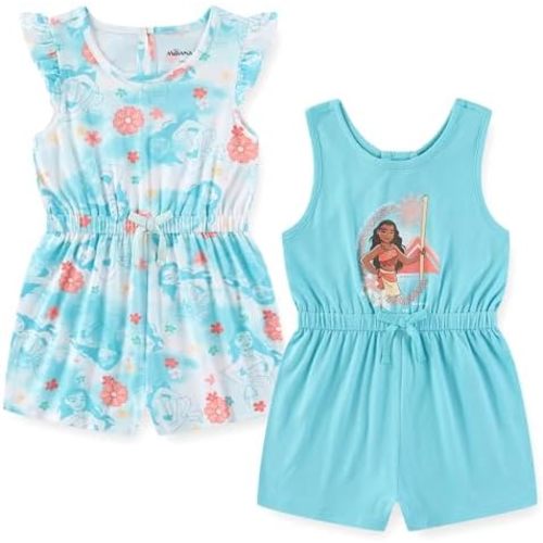 Disney Moana Girls 2 Pack Rompers for Toddlers and Big Kids