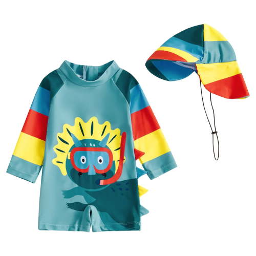 UAYOTSE Baby Girl UPF 50+ Full-Length Zipper One Piece Sun Protection Swimwear,3-6 Months Green