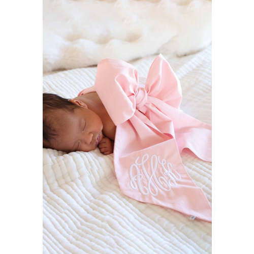 Personalized Newborn Bow Sash | Sweet Pink