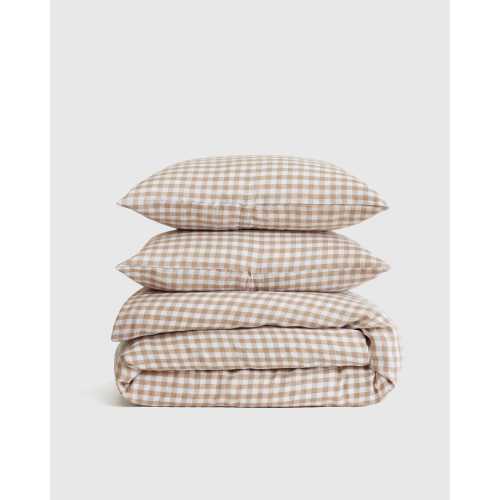 European Linen Gingham Duvet Cover Set
