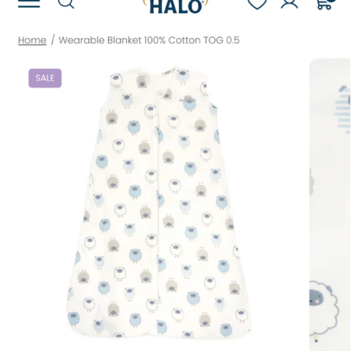 100% Cotton Wearable Blanket Sheep | Small | HALO